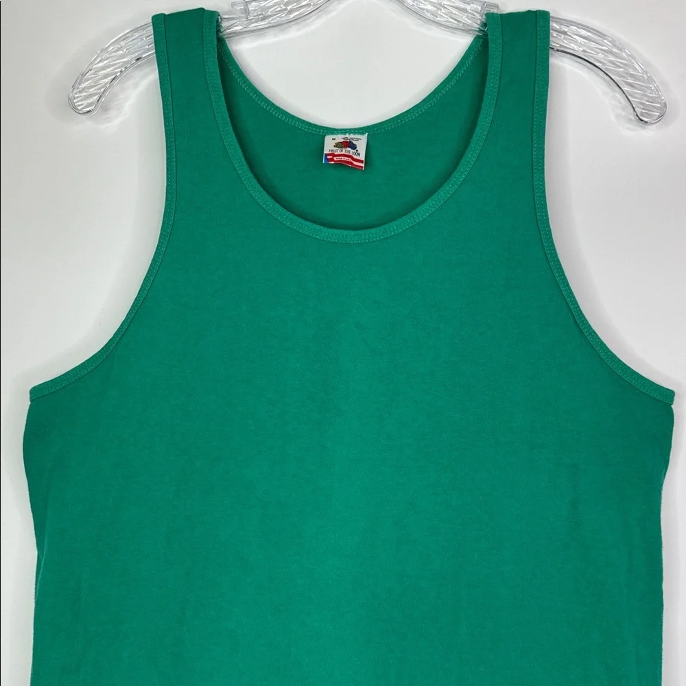 Vintage Fruit of The Loom Green Tank Top Size Medium